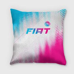 Подушка квадратная Fiat neon gradient style: символ сверху