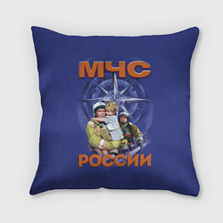 Подушка квадратная МЧС России - спасатели, цвет: 3D-принт