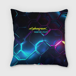 Подушка квадратная Neon cyberpunk logo