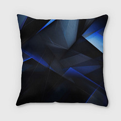 Подушка квадратная Черная и голубая текстура, цвет: 3D-принт