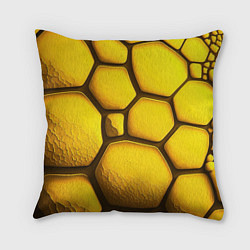 Подушка квадратная Желтые объемные плиты, цвет: 3D-принт
