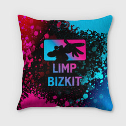 Подушка квадратная Limp Bizkit - neon gradient