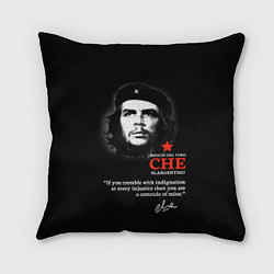 Подушка квадратная Che Guevara автограф, цвет: 3D-принт