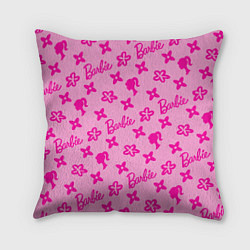 Подушка квадратная Барби паттерн розовый