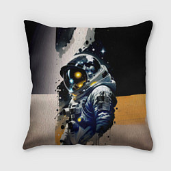 Подушка квадратная Космонавт в скафандре - набросок, цвет: 3D-принт
