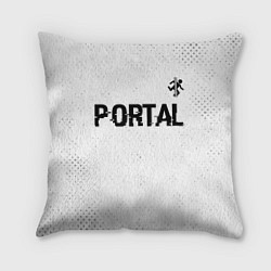 Подушка квадратная Portal glitch на светлом фоне: символ сверху