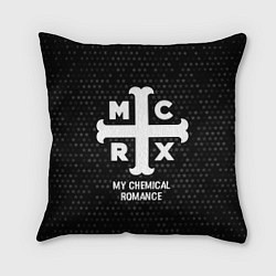 Подушка квадратная My Chemical Romance glitch на темном фоне, цвет: 3D-принт