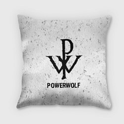 Подушка квадратная Powerwolf glitch на светлом фоне