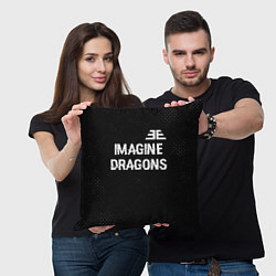 Подушка квадратная Imagine Dragons glitch на темном фоне: символ свер, цвет: 3D-принт — фото 2