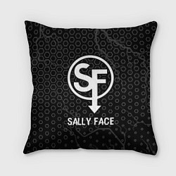 Подушка квадратная Sally Face glitch на темном фоне, цвет: 3D-принт