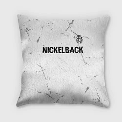 Подушка квадратная Nickelback glitch на светлом фоне: символ сверху, цвет: 3D-принт