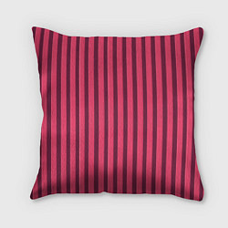 Подушка квадратная Полосатый тёмно-розовый, цвет: 3D-принт