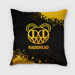 Подушка квадратная Radiohead - gold gradient