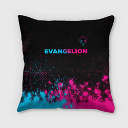 Подушка квадратная Evangelion - neon gradient: символ сверху