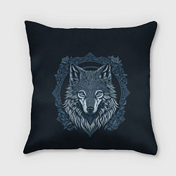 Подушка квадратная Волк, векторный орнаментализм, цвет: 3D-принт