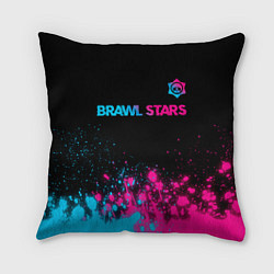 Подушка квадратная Brawl Stars - neon gradient: символ сверху