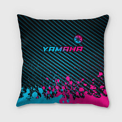 Подушка квадратная Yamaha - neon gradient: символ сверху, цвет: 3D-принт