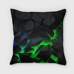 Подушка квадратная Зеленый и синий неон, цвет: 3D-принт