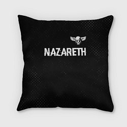 Подушка квадратная Nazareth glitch на темном фоне: символ сверху