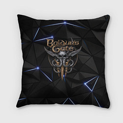 Подушка квадратная Baldurs Gate 3 black blue, цвет: 3D-принт