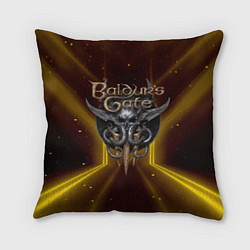 Подушка квадратная Baldurs Gate 3 logo black gold