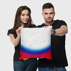 Подушка квадратная Флаг России градиент, цвет: 3D-принт — фото 2