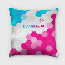 Подушка квадратная Citroen neon gradient style: символ сверху