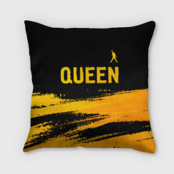 Подушка квадратная Queen - gold gradient: символ сверху, цвет: 3D-принт