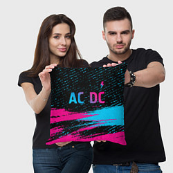 Подушка квадратная AC DC - neon gradient: символ сверху, цвет: 3D-принт — фото 2