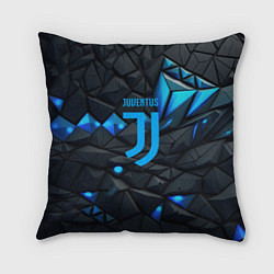 Подушка квадратная Blue logo Juventus, цвет: 3D-принт
