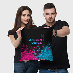 Подушка квадратная A Silent Voice - neon gradient: символ сверху, цвет: 3D-принт — фото 2