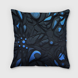 Подушка квадратная Blue black abstract texture, цвет: 3D-принт