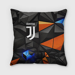 Подушка квадратная Juventus orange black style