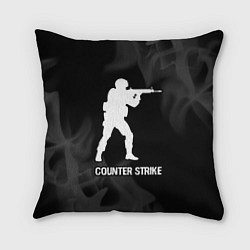 Подушка квадратная Counter Strike glitch на темном фоне