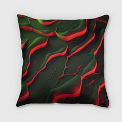 Подушка квадратная Объемные зеленые плиты, цвет: 3D-принт