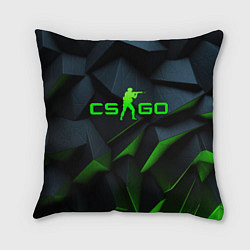 Подушка квадратная CSGO green texture logo