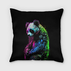 Подушка квадратная Панда в краске, цвет: 3D-принт