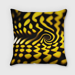Подушка квадратная Желтая футболка с воронкой, цвет: 3D-принт
