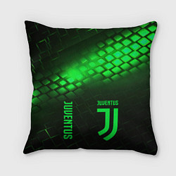 Подушка квадратная Juventus green logo neon