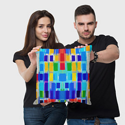 Подушка квадратная Colorful strips - pop art - vogue, цвет: 3D-принт — фото 2