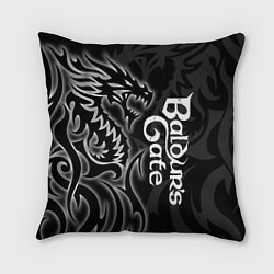 Подушка квадратная Балдурс гейт 3 - черный дракон