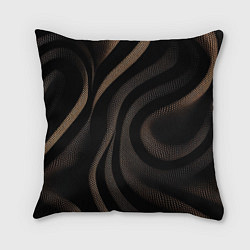 Подушка квадратная Черный абстрактный узор, цвет: 3D-принт