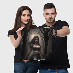 Подушка квадратная Девушка в черном белье, цвет: 3D-принт — фото 2