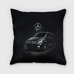 Подушка квадратная Mercedes black