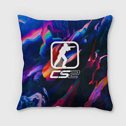 Подушка квадратная КС2 логотип, цвет: 3D-принт
