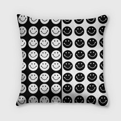 Подушка квадратная Smiley black and white