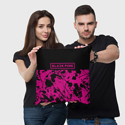 Подушка квадратная Black pink - emblem - pattern - music, цвет: 3D-принт — фото 2