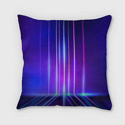 Подушка квадратная Neon glow - vaporwave - strips