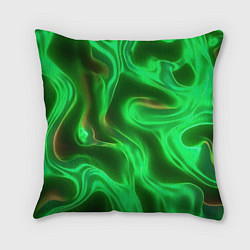 Подушка квадратная Зеленая абстракция хром