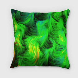 Подушка квадратная Зеленый абстрактный дым